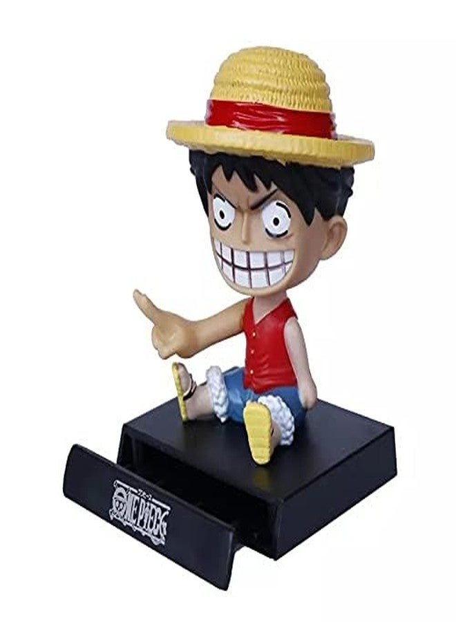 Abelestore Super Hero_Zenitsu_Demon Slayer Action Figure Limited Edition Bobblehead with Mobile Holder for Car Dashboard, Office Desk & Study Table (Pack of 1) (Monkey D Luffy-2 Bobblehead) - Image 2