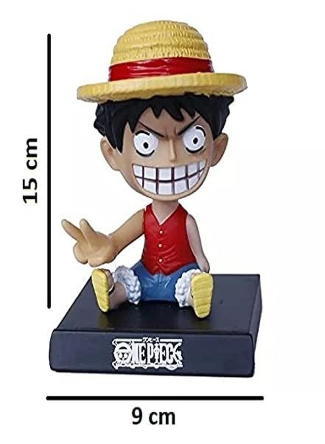 Abelestore Super Hero_Zenitsu_Demon Slayer Action Figure Limited Edition Bobblehead with Mobile Holder for Car Dashboard, Office Desk & Study Table (Pack of 1) (Monkey D Luffy-2 Bobblehead) - Image 4