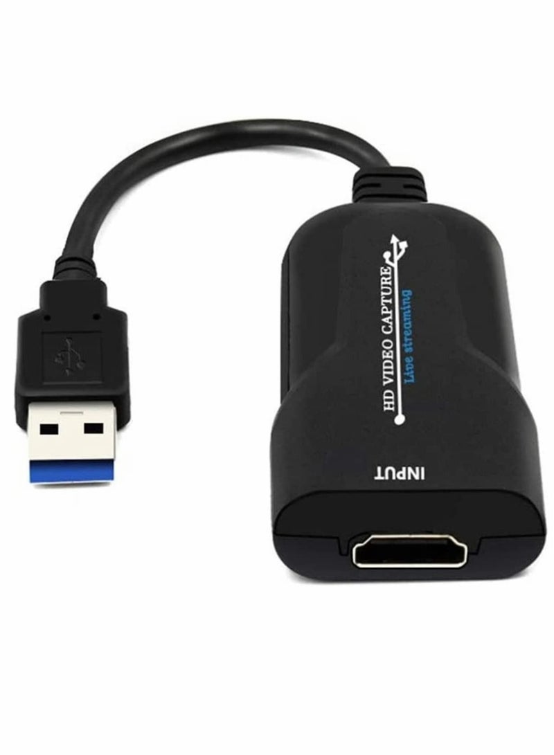 كابتن تيك محول USB إلى HDMI محول الفيديو ، بطاقة الألعاب ، التقاط الصوت ، جهاز نقل الفيديو ، محول كابل الجرافيكس متوافق مع جهاز عرض الكمبيوتر المحمول ، جهاز عرض كاميرا HDTV ، صندوق علوي ، أسود - Image 3