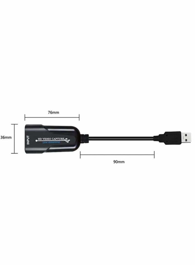 كابتن تيك محول USB إلى HDMI محول الفيديو ، بطاقة الألعاب ، التقاط الصوت ، جهاز نقل الفيديو ، محول كابل الجرافيكس متوافق مع جهاز عرض الكمبيوتر المحمول ، جهاز عرض كاميرا HDTV ، صندوق علوي ، أسود - Image 4