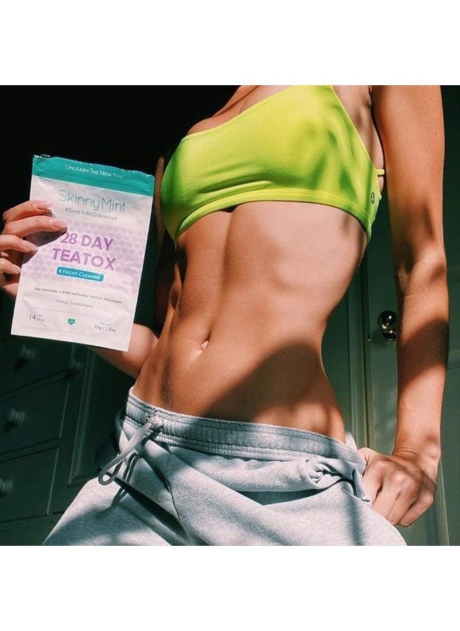 SkinnyMint - Original 28 Day Detox Tea Kit- Ultimate TeaTox Programme- All Natural Morning Boost and Night Cleanse Detox Tea- Helps Alleviate Bloating and Boost Energy - Image 1