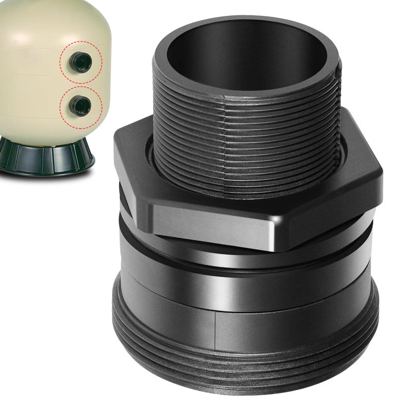 Sunluway Sunluway 154714 Bulkhead Replacement Kit 2-inch for Triton II Pool and Spa Sand Filter TR50, TR60, TR100, TR140, Clean  - Image 1