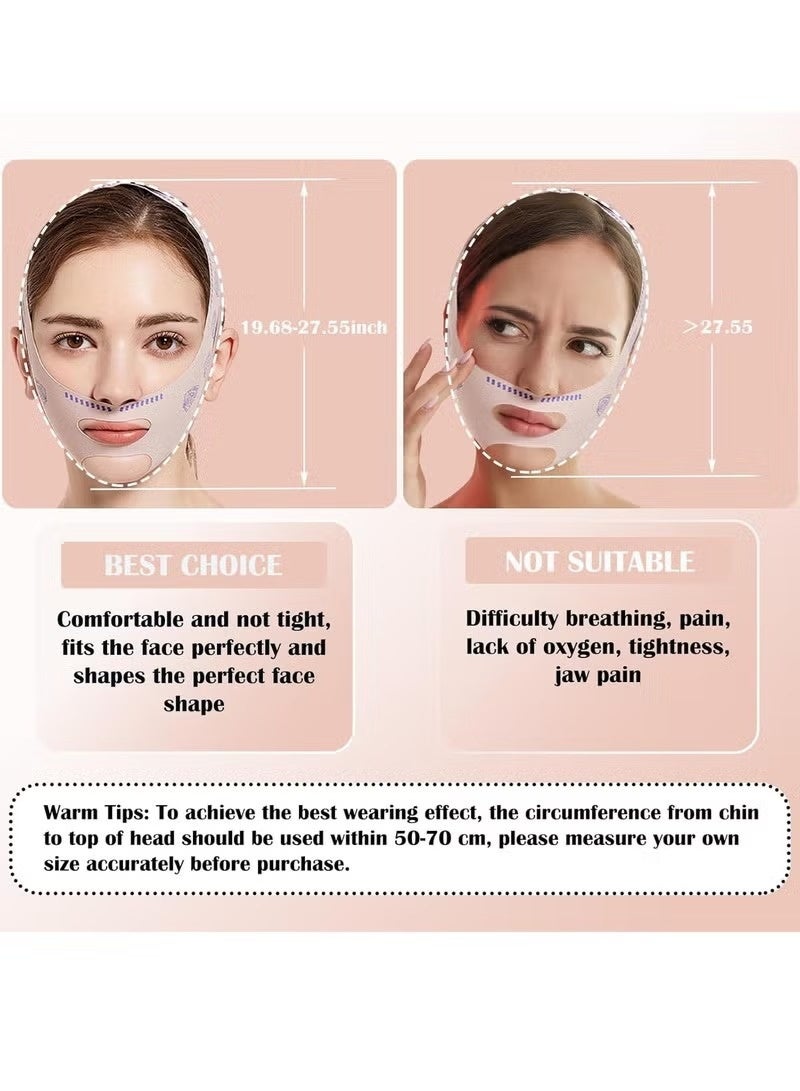 فايس قناع رفع الوجه على شكل V – أداة شد الذقن المزدوج ونحت خط الفك | حزام شد الوجه القابل للتعديل والقابل للتنفس للنساء - Image 5