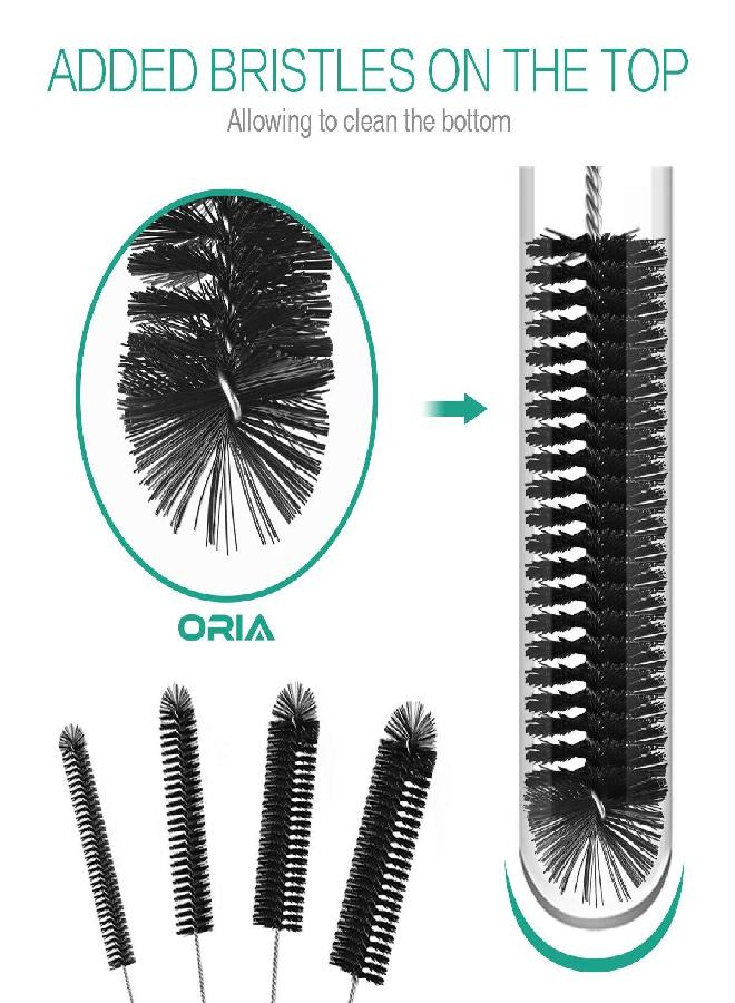 ORIA Cleaning Brush Set, Bottle Brush Cleaner, 9.8 inch Tube Brushes, Water Bottle Cleaning Brush, Kitchen Wire Scrub Set for Lab Clean, Drinking Straw, Wine Bottle, Cup, Pipes, Keyboard, Set of 10 - Image 2