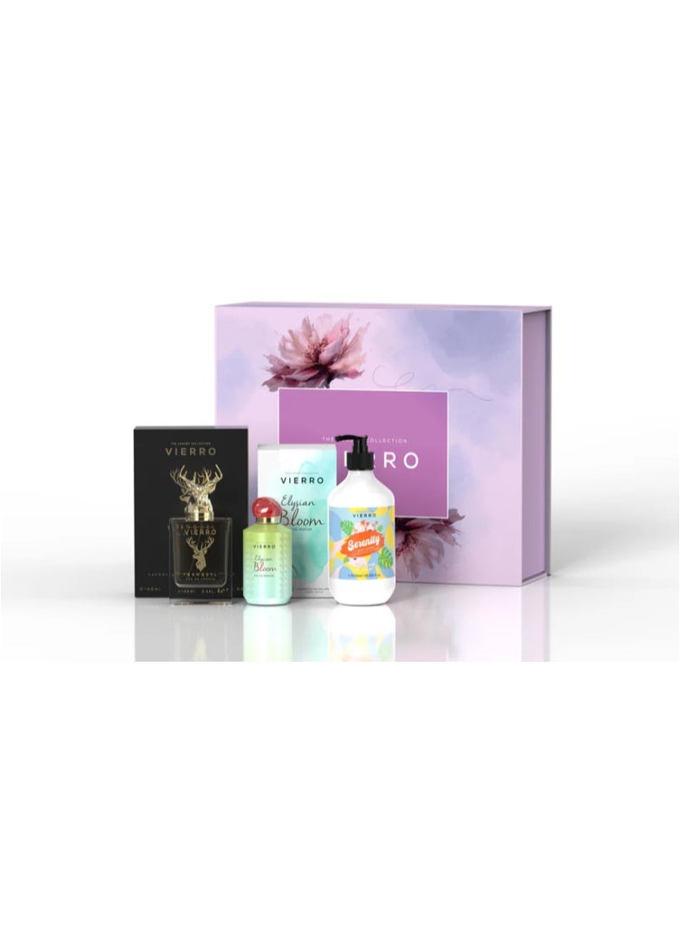 Vierro Woman Gift Box : Tranquil, Serenity Body Lotion, Elysa Bloom - Image 1