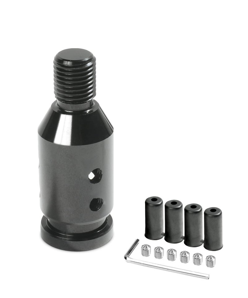 YAKEFLY Universal Gear Shift Connector Aluminum Automatic Shifter Adapter NonThreaded Manual Gear M12x125 Black