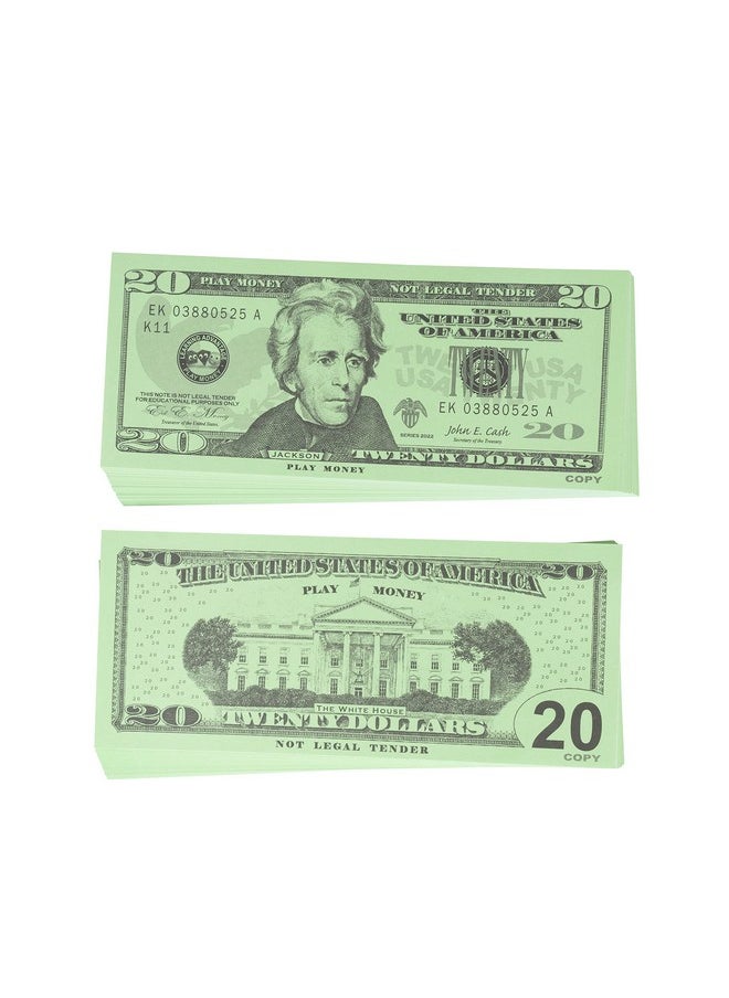 Learning Advantage - Twenty Dollar Play Bills - Set Of 100 $20 Paper Bills - Teach Currency, Counting And Math With Play Money - Image 1