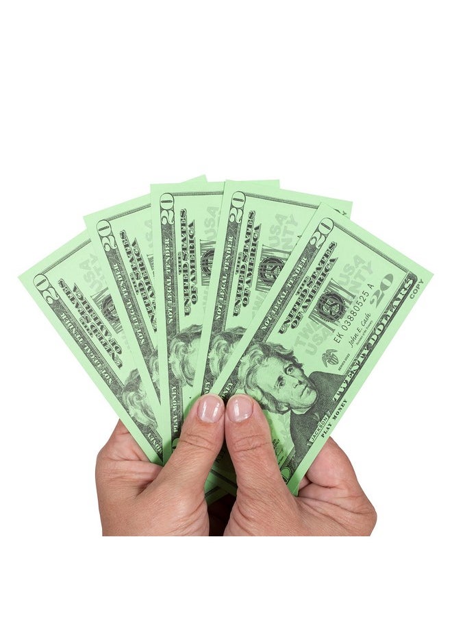 Learning Advantage - Twenty Dollar Play Bills - Set Of 100 $20 Paper Bills - Teach Currency, Counting And Math With Play Money - Image 1