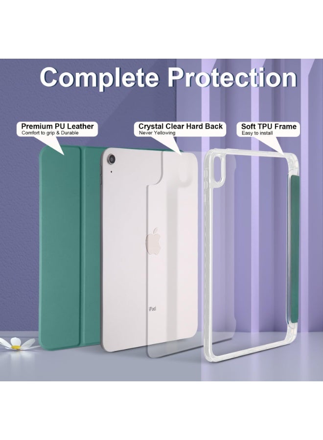 for HUAWEI MatePad 11.5 inch/Air 11.5Case Cover ,Transparent Airbag With Pen Slot For Anti Drop, Tablet Protective Cover, Triple Fold Multi Angle Design, Automatic Wake-up/sleep, Soft Leather，Green - Image 2