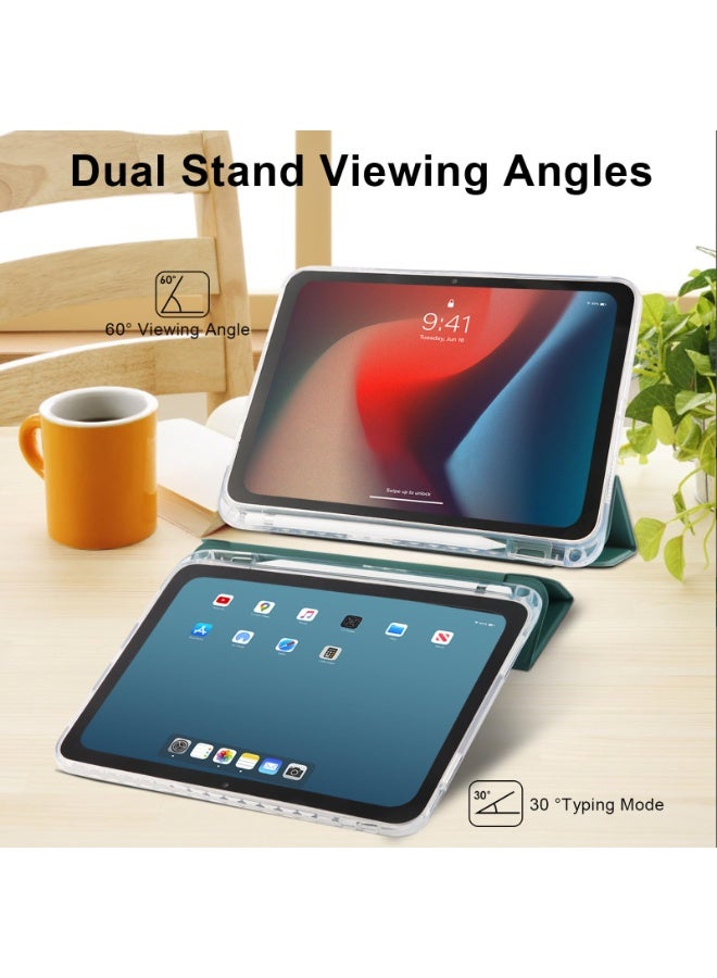 for HUAWEI MatePad 11.5 inch/Air 11.5Case Cover ,Transparent Airbag With Pen Slot For Anti Drop, Tablet Protective Cover, Triple Fold Multi Angle Design, Automatic Wake-up/sleep, Soft Leather，Green - Image 5