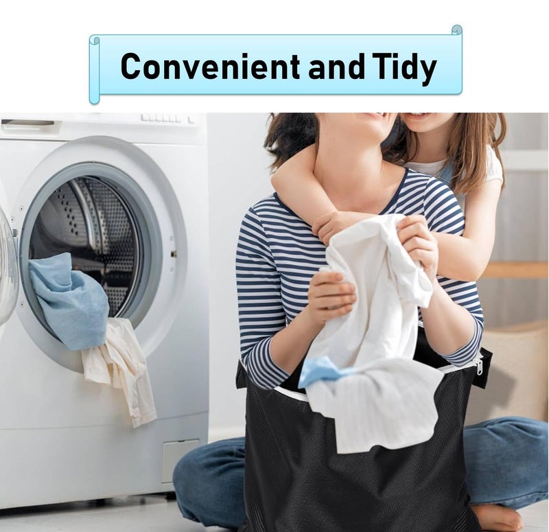 Lify 4Pcs Large (20’’ X 15” Inch) Travel Laundry Bag Water-Resistant Wet Dry Washable Dirty Clothes Drawstring Bag Bathing Suit Workout Bag (Grey(2Pcs)+Navy Blue(2Pcs)) - Image 5