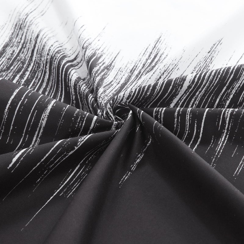 BESTRIPES Fabric Shower Curtain  Black and White Microfiber Cloth Shower Curtains for Bathroom  Modern Waterproof Bathroom Curtains  72"" W x 72"" H - Image 2