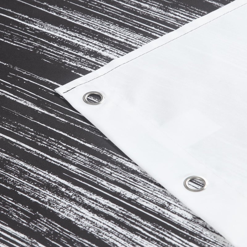 BESTRIPES Fabric Shower Curtain  Black and White Microfiber Cloth Shower Curtains for Bathroom  Modern Waterproof Bathroom Curtains  72"" W x 72"" H - Image 4