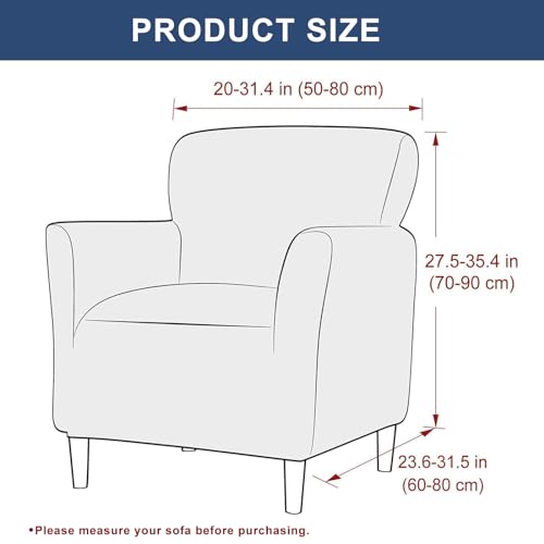 HAOYONG Banquet Armchair Slipcover Stretch Velvet Chair Covers 1-Piece Armchair Sofa Covers Soft Arm Chair Cover Removable Washable Single Couch Covers Furniture Protector for Living Room - Set of 2 - Image 3