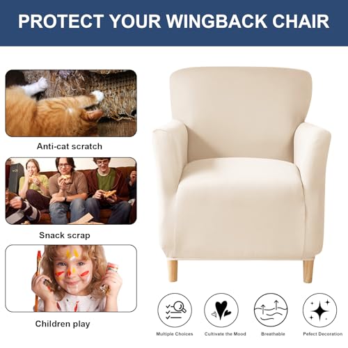HAOYONG Banquet Armchair Slipcover Stretch Velvet Chair Covers 1-Piece Armchair Sofa Covers Soft Arm Chair Cover Removable Washable Single Couch Covers Furniture Protector for Living Room - Set of 2 - Image 5