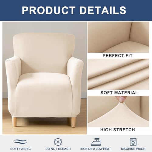 HAOYONG Banquet Armchair Slipcover Stretch Velvet Chair Covers 1-Piece Armchair Sofa Covers Soft Arm Chair Cover Removable Washable Single Couch Covers Furniture Protector for Living Room - Set of 2 - Image 4
