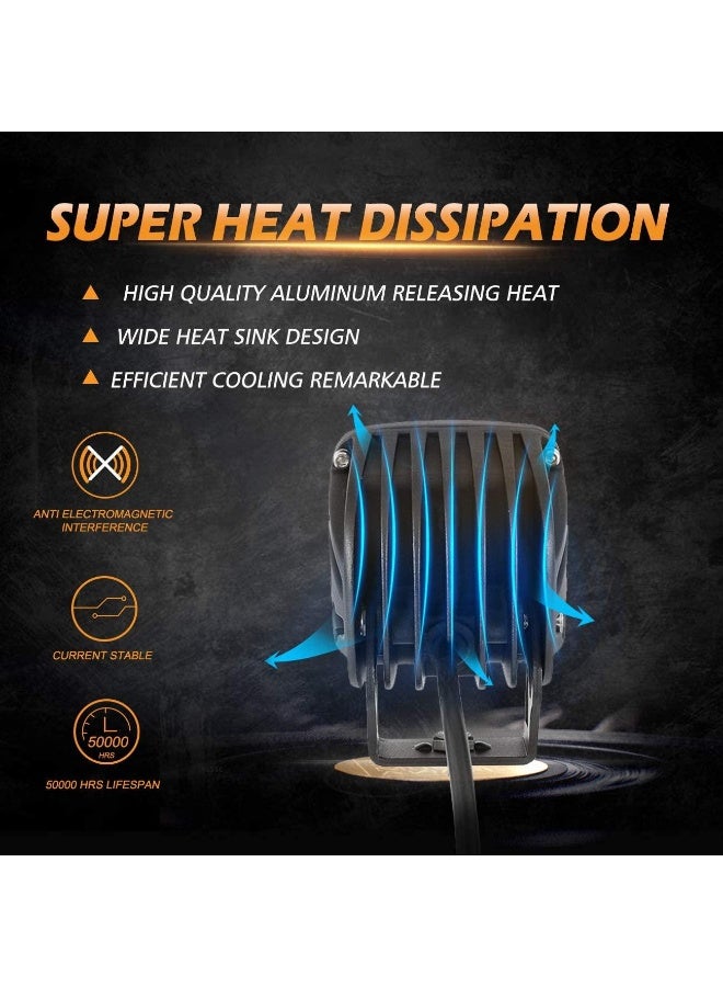 Auxbeam 3.5" 50W Round/Square LED Driving Lights Combo White with wiring harness for SUV ATV UTV Trucks Pickup Boat - Image 5