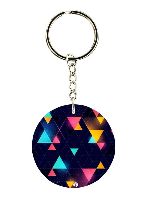 Double Sided Triangle Printed Keychain