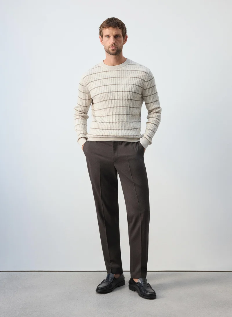 Mango Man  Cotton-lyocell blend cable-knit jumper for Men | Best Price UAE