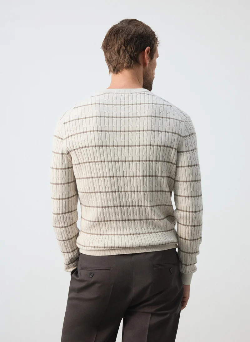 مانجو مان Cotton-lyocell blend cable-knit jumper