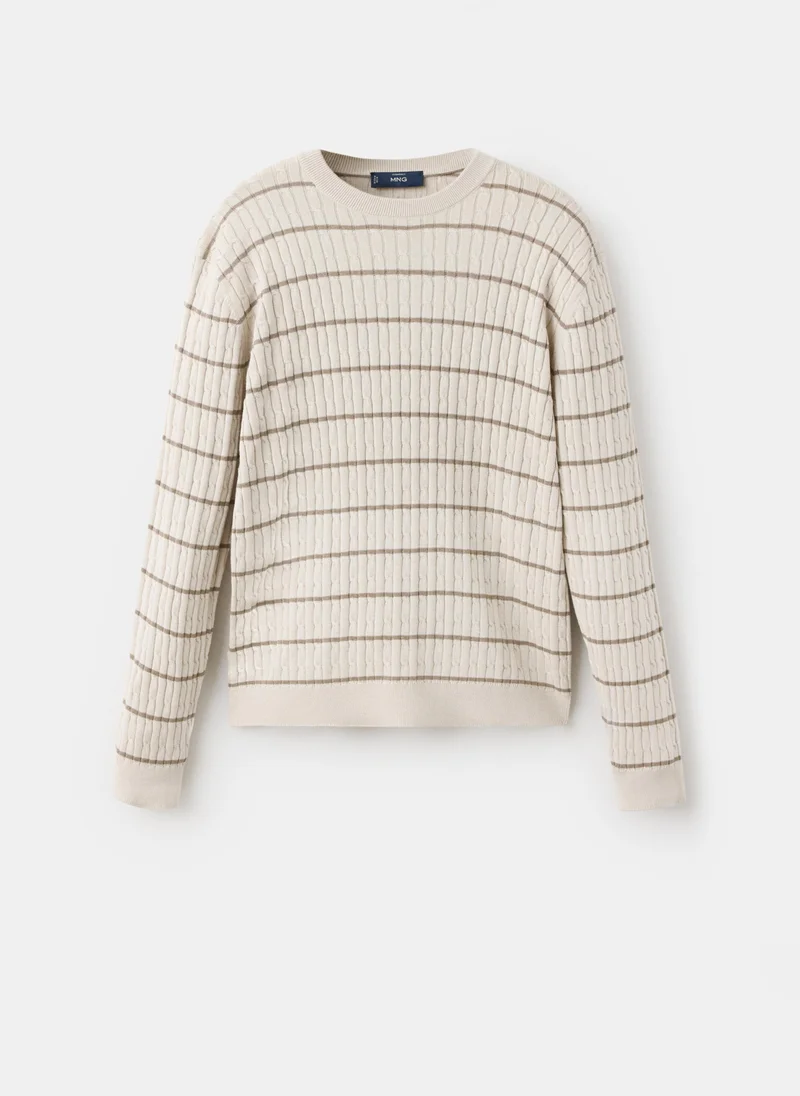 Mango Man  Cotton-lyocell blend cable-knit jumper for Men | Best Price UAE