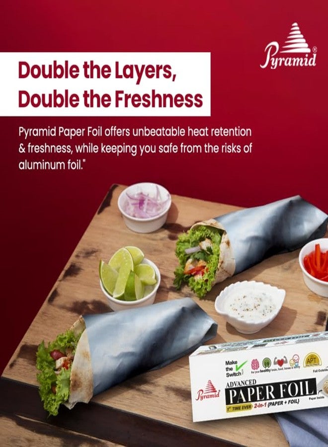 Pyramid Advance Paper Foil 1 Kg, Food Wrapping Paper +Aluminium Foil, 2 in 1 Benefits, New Method to Pack Food, Healthy, Safe & Environment Friendly - Image 4