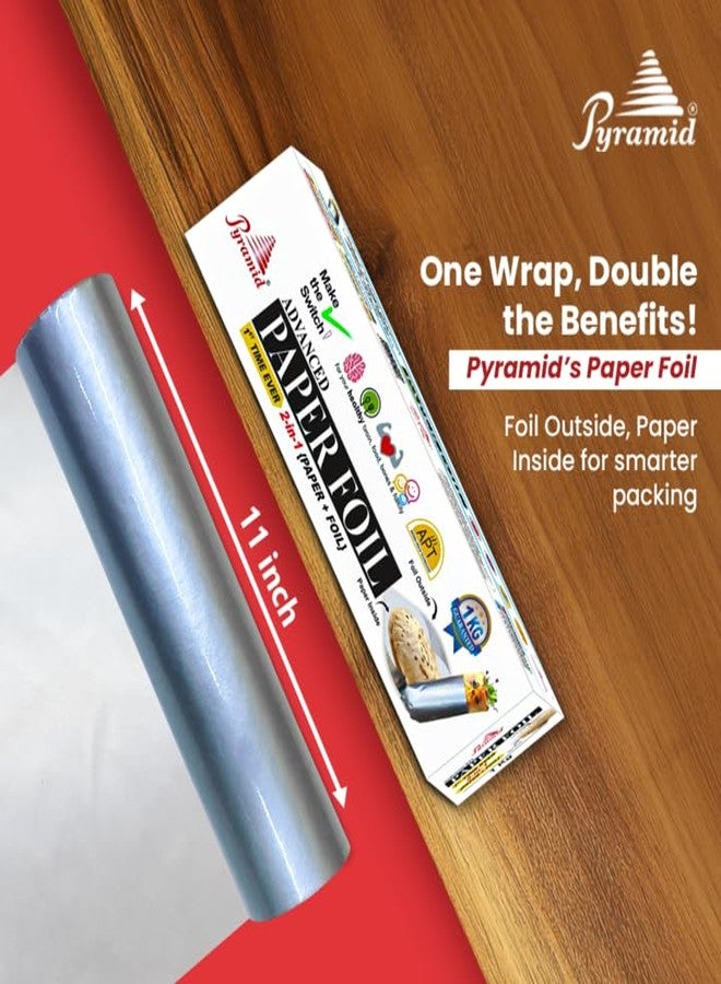 Pyramid Advance Paper Foil 1 Kg, Food Wrapping Paper +Aluminium Foil, 2 in 1 Benefits, New Method to Pack Food, Healthy, Safe & Environment Friendly - Image 3