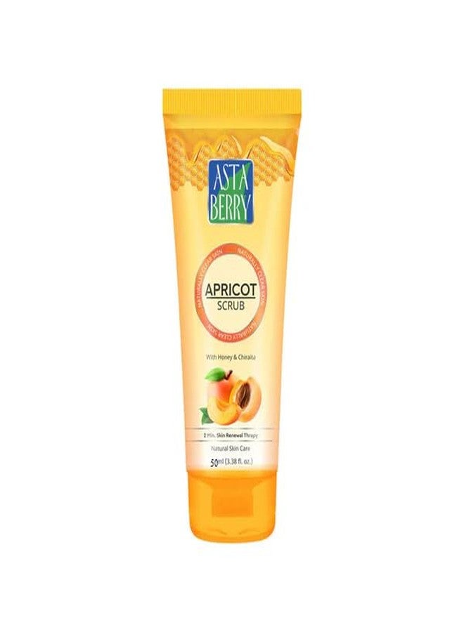 Astaberry Apricot Scrub with Honey and Chicory, Deep Cleansing Face Exfoliant for Blackheads and Dead Skin Cells, Natural Skin Care, 50 ML pack of 3 - Image 1