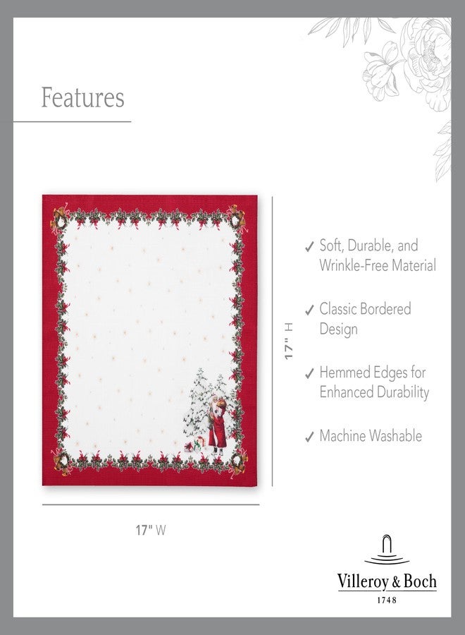 إلرين مجموعة مناديل Elrene Home Fashions Villeroy & Boch Toy's Fantasy Holiday المصممة هندسيًا، 4 قطع، 17 بوصة × 17 بوصة، متعددة الألوان - Image 3