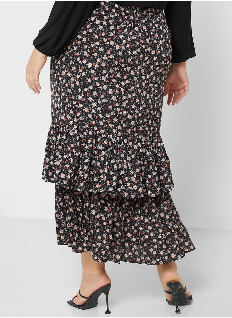 Ginger Plus - Tiered Frill Detail Skirt - Image 1