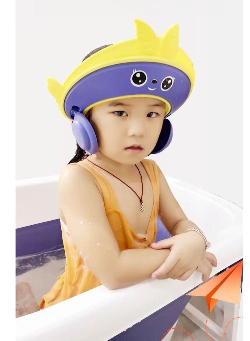 Children's Shampoo Cap Water-Proof Baby Adjustable Ear Protection Waterproof Child Soft Rubber Shampoo Cap Artifact Baby Bath - Image 3