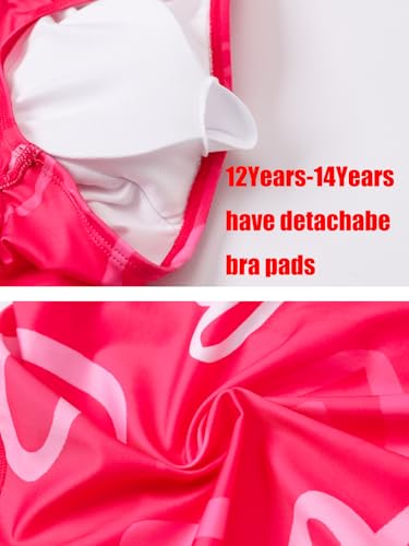 J·E Sterguard J.E Sterguard Athletic Girls' One Piece Swimsuit, Infinity Splice Pro for Practice and Competition Pink Girls Swimsuits Size 10-12 1880-13 - Image 4