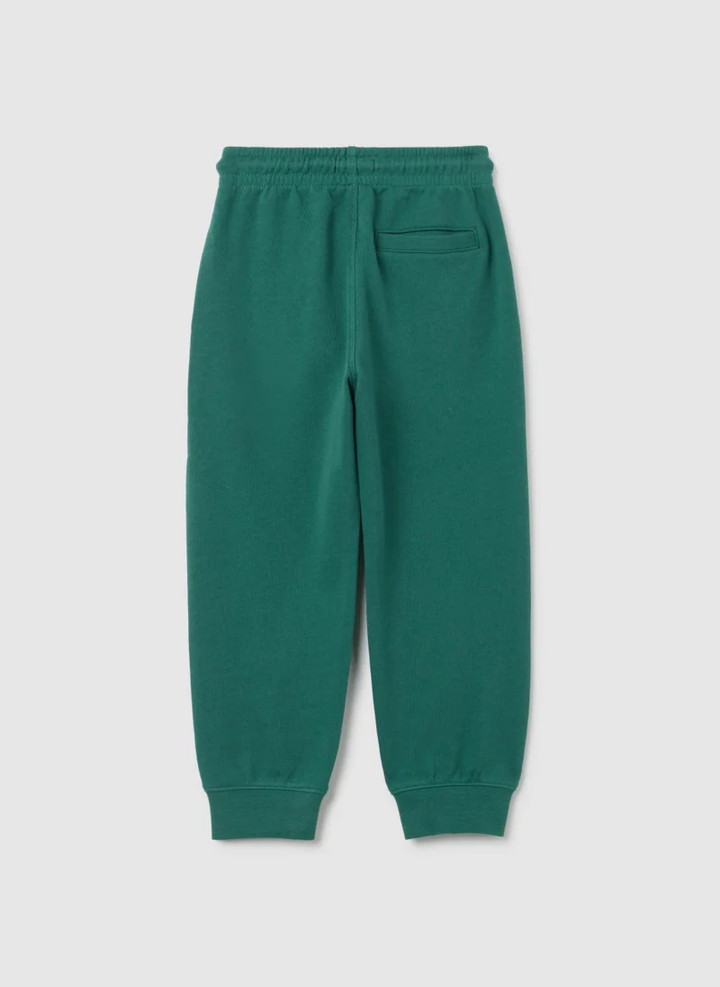 او في اس CHILDREN'S GREEN PURE COTTON JOGGERS REGULAR FIT