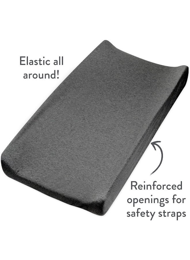 HonestBaby HonestBaby Clothing Infant Organic Cotton Changing Pad Cover, Gray Charcoal, One Size  - Image 2