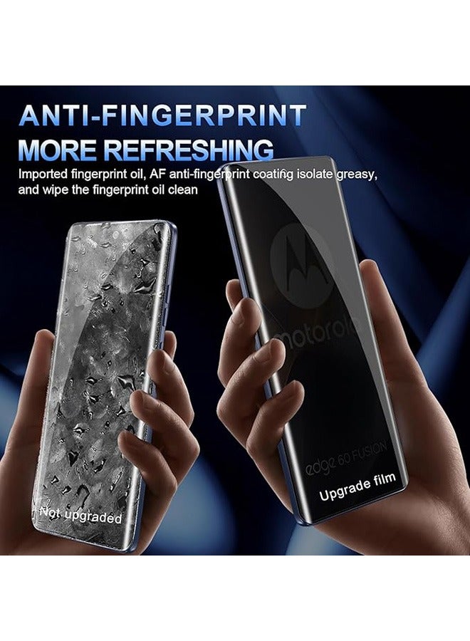 2 Pcs Motorola Edge 60 Fusion 5G Privacy Screen Protector, 9H Tempered Glass Screen Protector for Motorola Edge 60 Fusion 5G, Full Coverage Bubble-Free Tempered Film, Anti-Scratch Film (Anti-Spy Tempered Glass, Edge Adhesive)