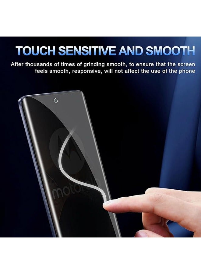 2 Pcs Motorola Edge 60 Fusion 5G Privacy Screen Protector, 9H Tempered Glass Screen Protector for Motorola Edge 60 Fusion 5G, Full Coverage Bubble-Free Tempered Film, Anti-Scratch Film (Anti-Spy Tempered Glass, Edge Adhesive)