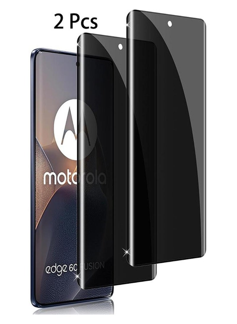 2 Pcs Motorola Edge 60 Fusion 5G Privacy Screen Protector, 9H Tempered Glass Screen Protector for Motorola Edge 60 Fusion 5G, Full Coverage Bubble-Free Tempered Film, Anti-Scratch Film (Anti-Spy Tempered Glass, Edge Adhesive) - Image 1