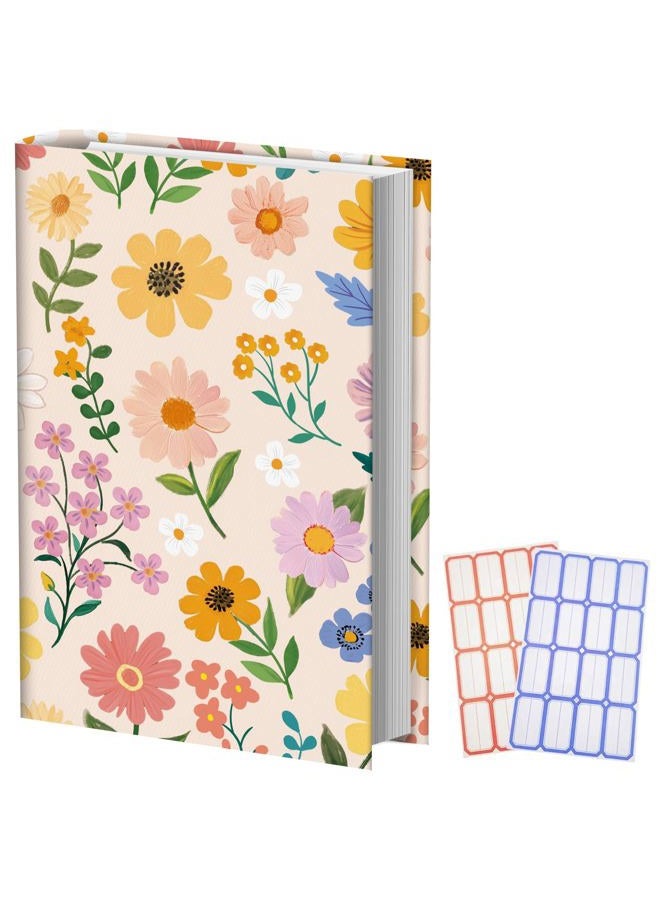 Anseal 1 Pack Floral Pattern Stretchable Book Sleeve Cover for Paperbacks Hardcovers Textbooks up to 9" x 12", Washable Reusable Book Protector with 2 Labels - Image 1