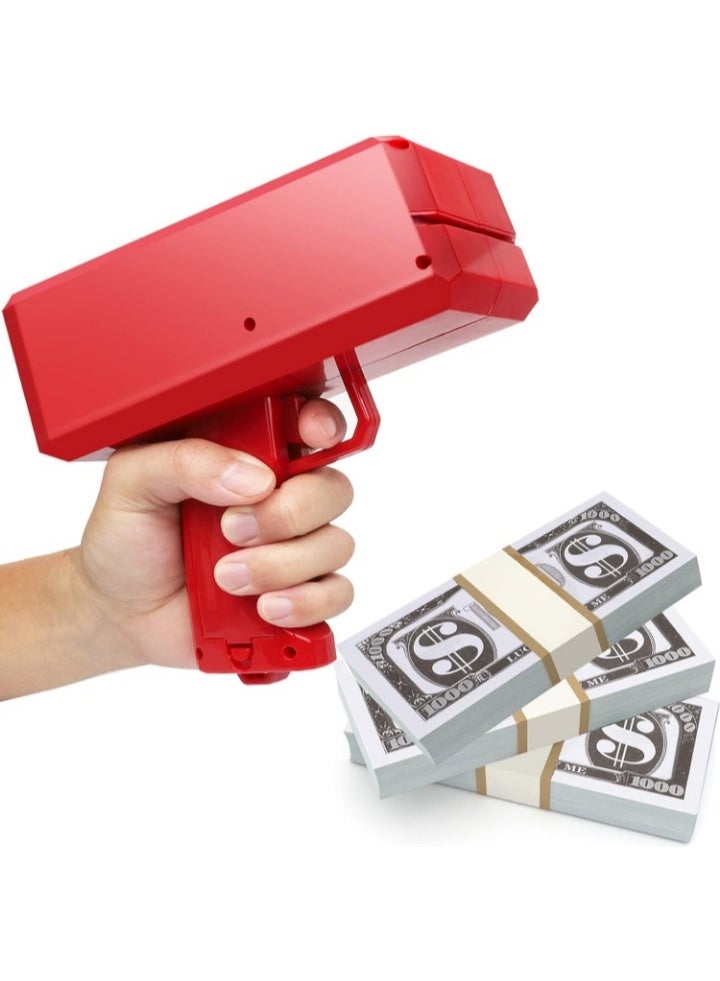 Altheqa Money Gun Shooter: Cash Spray Gun Make it Rain Toy Gun with 100 Pcs Prop Money, Fake Cash Cannon Money Gun Great Fun for Party Games Wedding Birthday - Image 1