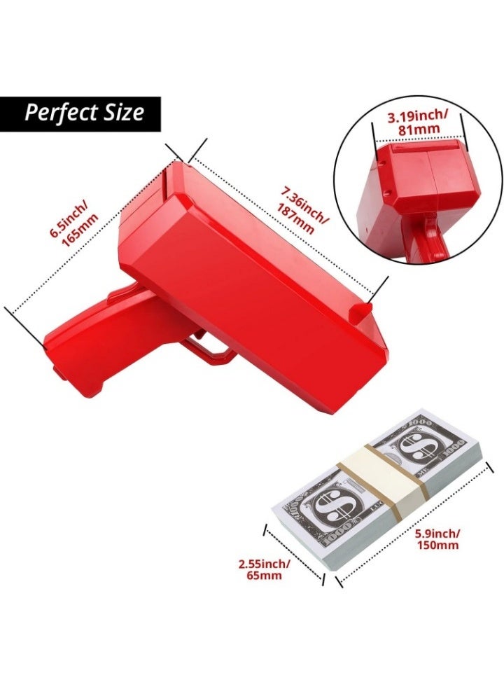 Altheqa Money Gun Shooter: Cash Spray Gun Make it Rain Toy Gun with 100 Pcs Prop Money, Fake Cash Cannon Money Gun Great Fun for Party Games Wedding Birthday - Image 2