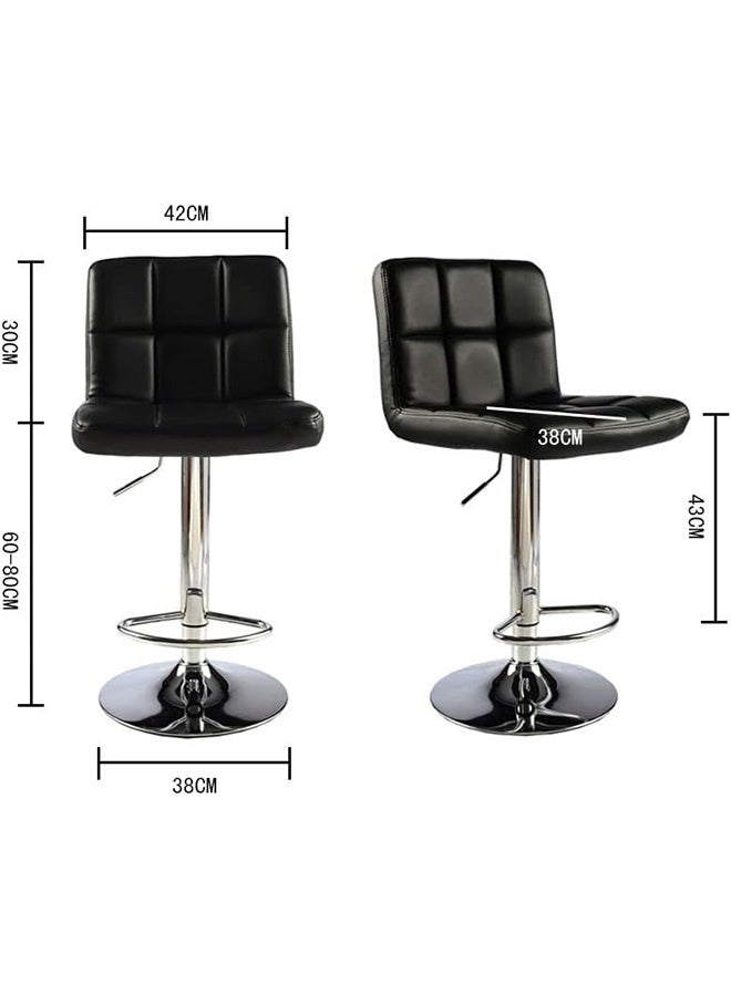 JCB CHIC Bar Stools, 360° Swivel Adjustable Height Bar Chair, Modern PU Leather Counter Stool with Chrome Base for Kitchen, Cafe, Bistro - Image 2
