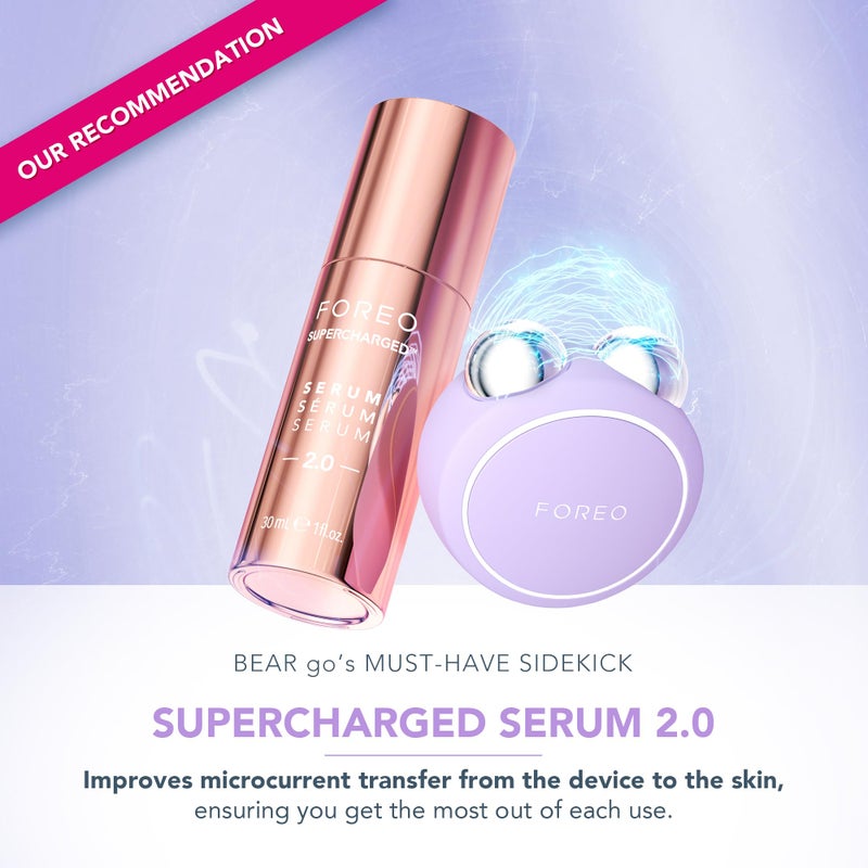 FOREO BEAR 2 go - Travel-friendly Toning Microcurrent Facial Device - For Fine Lines & Wrinkles - Anti Aging - Face Sculpting - Instant Full Face Lift - Firm & Contour - Compact Skin Care - Lavender - Image 4