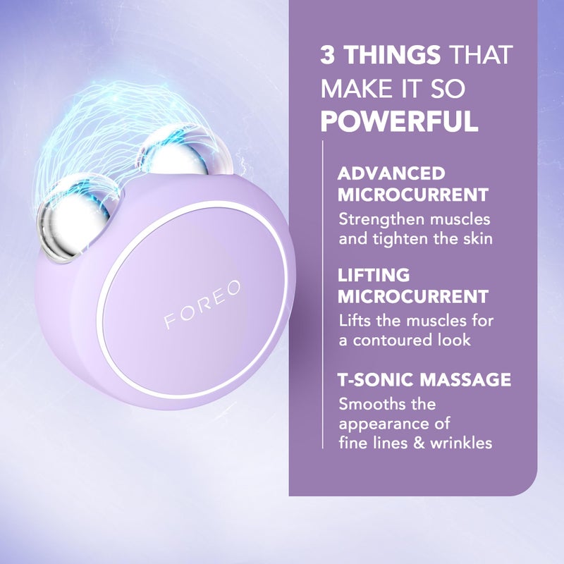 FOREO BEAR 2 go - Travel-friendly Toning Microcurrent Facial Device - For Fine Lines & Wrinkles - Anti Aging - Face Sculpting - Instant Full Face Lift - Firm & Contour - Compact Skin Care - Lavender - Image 3