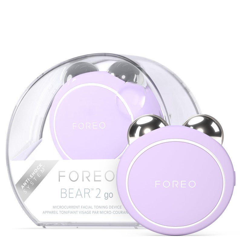 FOREO BEAR 2 go - Travel-friendly Toning Microcurrent Facial Device - For Fine Lines & Wrinkles - Anti Aging - Face Sculpting - Instant Full Face Lift - Firm & Contour - Compact Skin Care - Lavender - Image 1