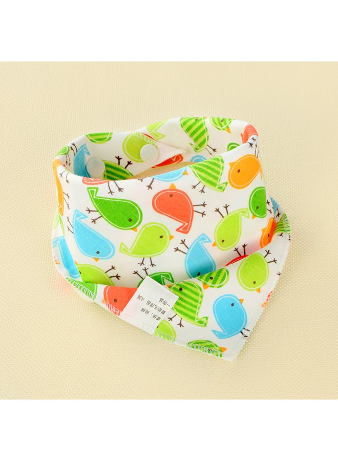 Baby's Towel Baby's Pure Cotton Triangle Towel Double Layer Cartoon Printed Baby's Triangle Towel Children's Bib