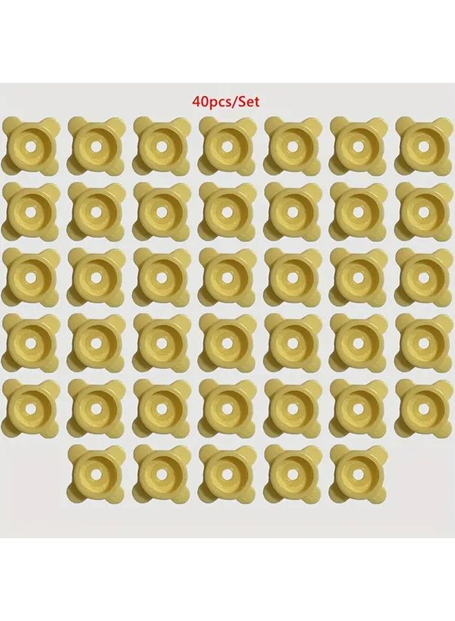 Mid Yellow 40pcs DIY Mini Building Blocks Quatrefoil Flower Garden Scene Christmas Gift - Image 1