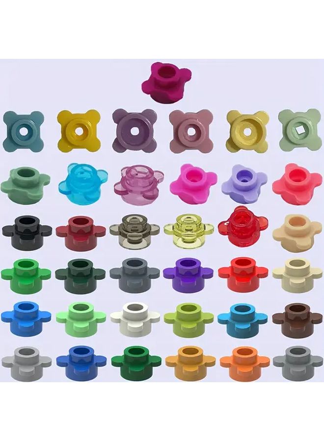 Mid Yellow 40pcs DIY Mini Building Blocks Quatrefoil Flower Garden Scene Christmas Gift - Image 2
