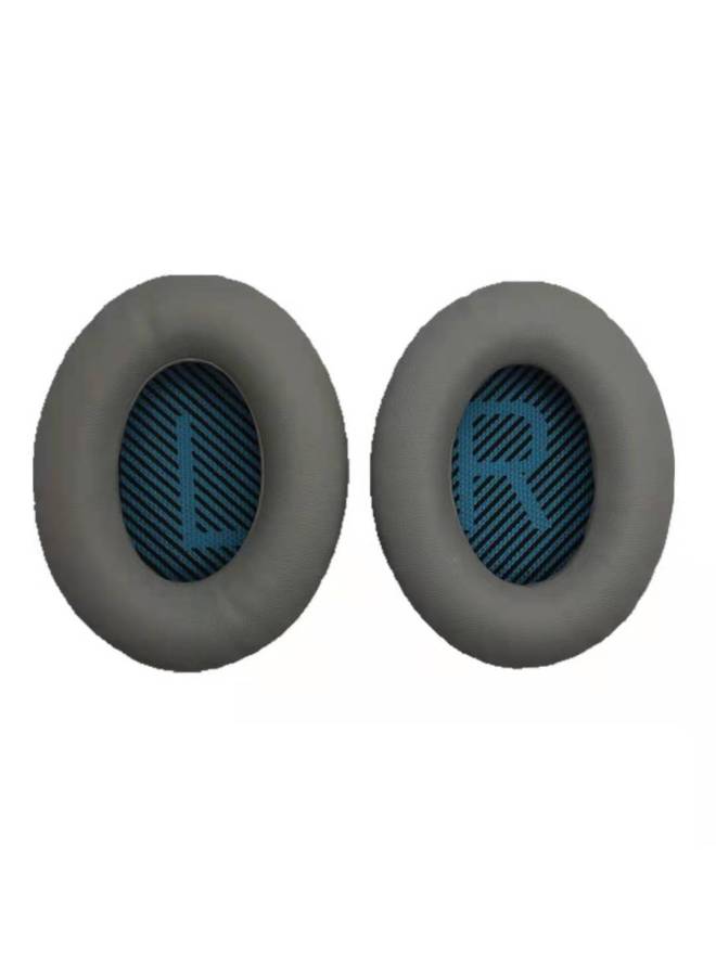 غطاء سماعة أذن على شكل بلوفر من Doctor Qc35 Qc15 Qc25، غطاء جلد إسفنجي Ae2/i مصنوع من جلد بروتين حقيقي - اللون: رمادي داكن مع وسادة زرقاء LR A Beat 2 لزوج من التغليف - Image 1