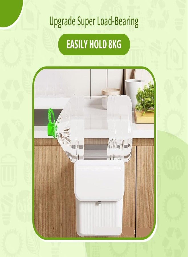 TONY STARK Plastic Hanging Kitchen Trash Can With Lid, Double-Sided Open Lid Design, Kitchen Trash Can, Kitchen Cabinet Door Hanging Wall Storage Bucket (7 Litre, White) - Image 5