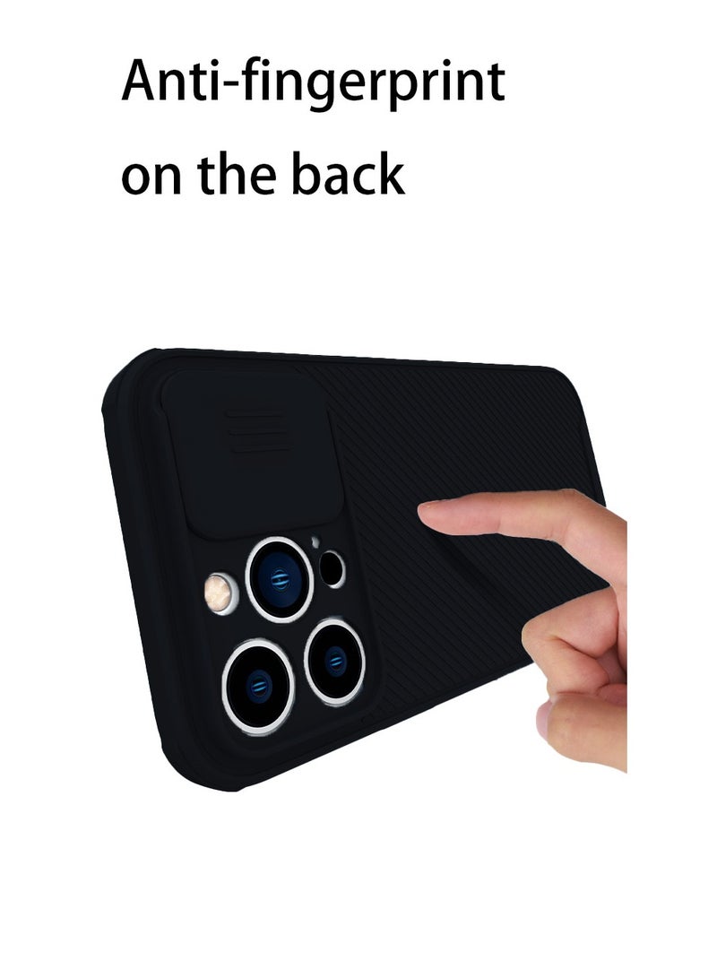 غطاء آيفون 15 برو ماكس مع منزلق عدسة، حماية العدسة، متوافق مع MagSafe، حماية من السقوط، غطاء كامل الجانب، غطاء آيفون 15 برو ماكس أسود - Image 5
